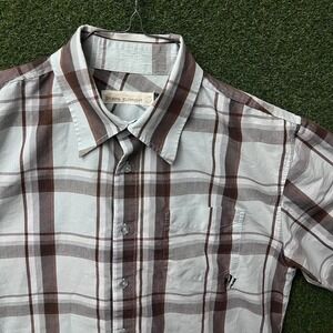 Ocean Current Plaid Short Sleeve Button Down Shirt